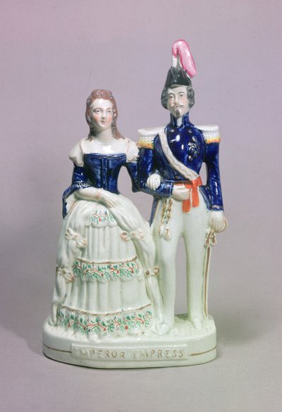 Staffordshire Figure of Napoleon III and Empress Eugenie by English School English School