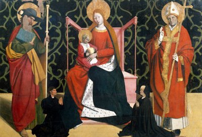 Virgin with Child between St James and bishop by Enguerrand Quarton