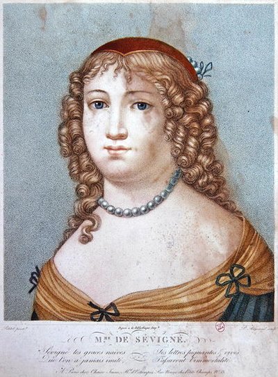 Portrait of Madame de Sevigne, early 19th century by Ennemond Alexandre (after) Petitot