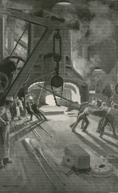The 40-Ton Steam-Hammer at Work in Woolwich Arsenal by Enoch Ward