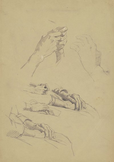 Six Studies of Hands, c.1870-90 by Enoch Wood Perry