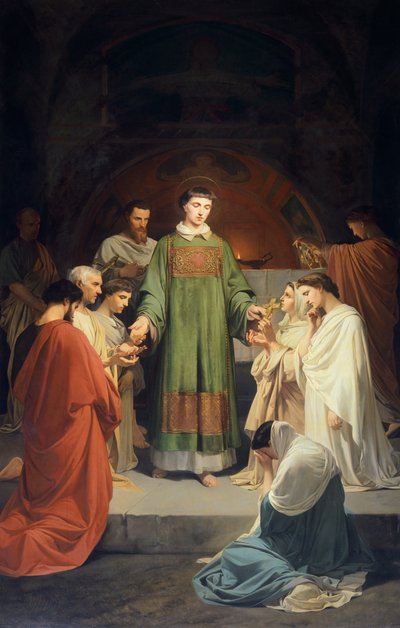 Alms of St. Lawrence, by Enrico Pollastrini, Church of Saint Mary of Help, Livorno, Italy by Enrico Pollastrini