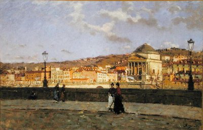 Quay along the Po River and the Church of Grande Madre di Dio, Turin by Enrico Reycend
