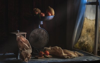 Rustic Harvest Still Life by Enrico Sottocorna