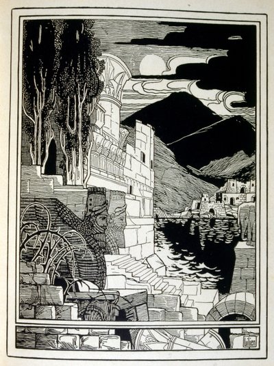 The Ruins of Sodom, from the Book Judah Illustrated by Ephraim Moses Lilien by Ephraim Moses Lilien