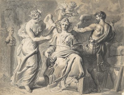 An Allegory of the Arts with Isis and Geometry Attending the Three-headed Figure of..., 17th century by Erasmus Quellinus