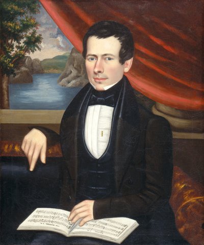 Man with a Tune Book: Possibly Mr. Cook by Erastus Salisbury Field