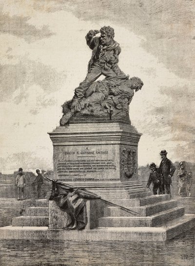 Monument to Enrico and Giovanni Cairoli, Italian patriots, bronze group by the sculptor Ercole Rosa, on the Pincian Hill, Rome, Italy by Ercole Rosa