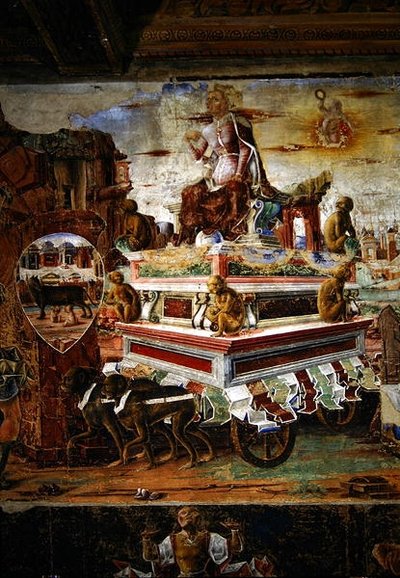 The Chariot of Maia (detail), from September: The Triumph of Vulcan, from the Room of the Months, 1467-70 by Ercole de Roberti