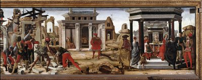 Griffoni Polyptych: predella with the story of St. Vincent Ferrer by Ercole de Roberti