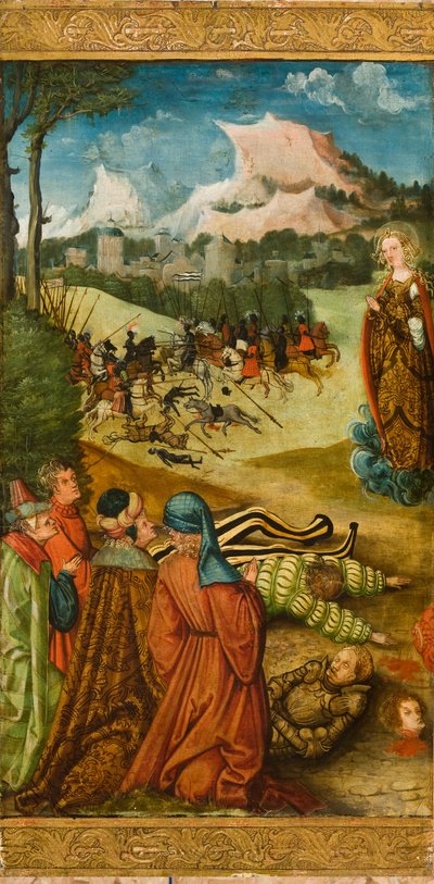 St. Mary Magdalene raising a dead knight for confession, 1519 by Erhard Altdorfer