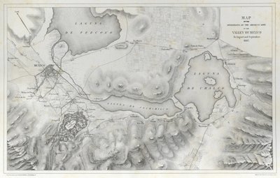 Map of the Operations of the American Army in the Valley of Mexico in August and September 1847 during the Mexican-American War by Erhard Schieble