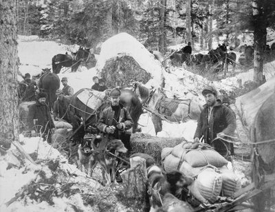 Prospectors Ascending Porcupine Hill on the Skagway Trail, Alaska, During the Klondike Gold Rush, 1898 by Eric A. Hegg
