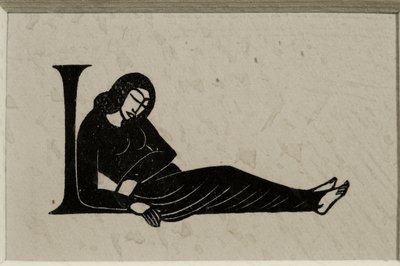 Initial L with Woman by Eric Gill