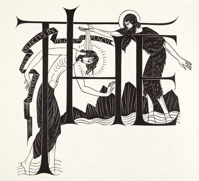 The Baptism of Jesus by John the Baptist from the Four Gospels by Eric Gill