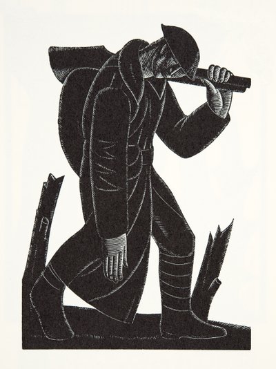 Westward Hoe! (after a drawing by David James) by Eric Gill