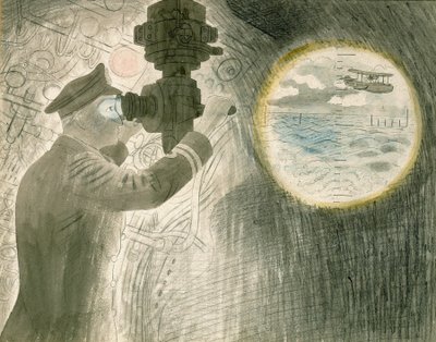 A Submarine Officer Looking Through the Periscope by Eric Ravilious