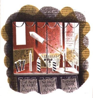 The Newsagent, Printed by the Curwen Press, from High Street, by J.M. Richards, Published by Country Life, 1938 (set of 24) by Eric Ravilious