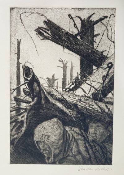 Listening Post, illustration from a folio of prints published in Leipzig by Erich Erler