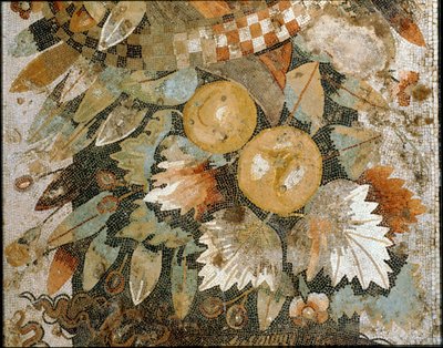 Festoon with masks, leaves and fruit by Erich Lessing