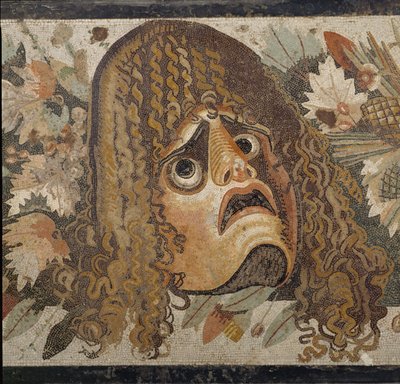 Festoon with masks, leaves, and fruit by Erich Lessing