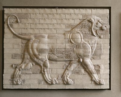 Lion, Coloured Glazed Tiles, from the East-Courtyard, Palace in Susa, Iran. 6th-4th BCE, Achaemenid Period by Erich Lessing