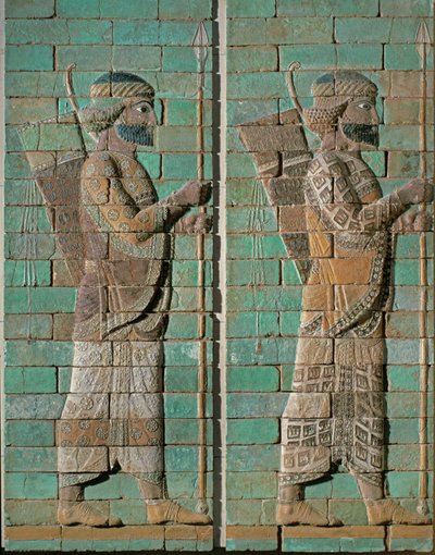 Procession of Archers, Glazed Tiles by Erich Lessing