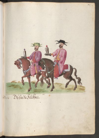 The Court of a Pasha: Two Falconers on Horseback by Erich Lessing