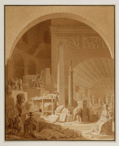 Vivant-Denon working in the Hall of Diana at the Louvre by Erich Lessing