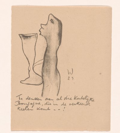 Figure with Large Wine Glass (Idealists II and Further Notes) by Erich Wichmann