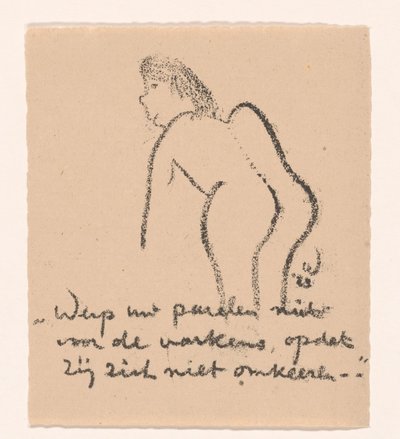 Bent Over Naked Figure (Idealists II and Further Annotations) by Erich Wichmann