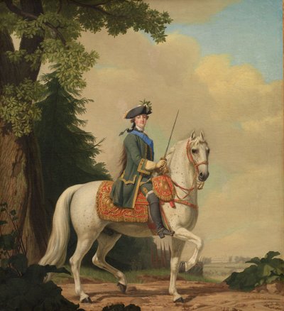 Equestrian Portrait of Catherine II 1729-1796 in Guards Uniform on Her Horse Brilliant, 1782 by Erichsen