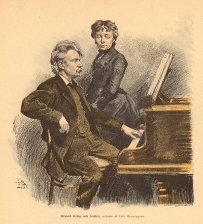 Norwegian composer Edvard Grieg and his wife by Erik Henningsen