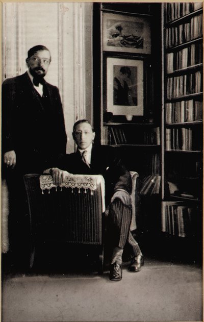 Portrait of Igor Stravinsky and Claude Debussy at the time of the Diaghilev Ballets Jeux and The Rite of Spring, Paris, 1912-13 by Erik Satie
