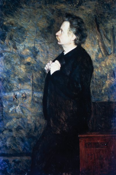 Portrait of Norwegian Composer and Pianist Edvard Grieg by Erik Theodor Werenskiold