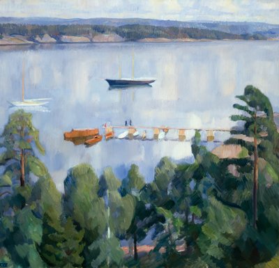 View from Lysaker towards Bygdoy by Erik Theodor Werenskiold