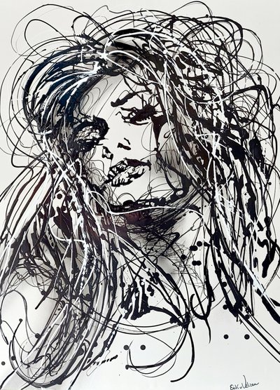 Expressive Ink Woman by Erik Van Velzen