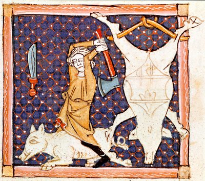 December: slaughter of pigs. Miniature taken from 