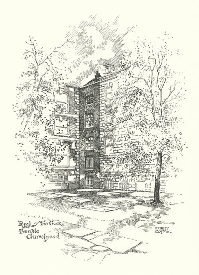 Old London: Back of the Cock and Temple Churchyard by Ernest (after) Coffin