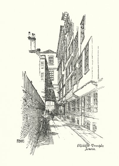 Old London: Middle Temple Lane by Ernest (after) Coffin