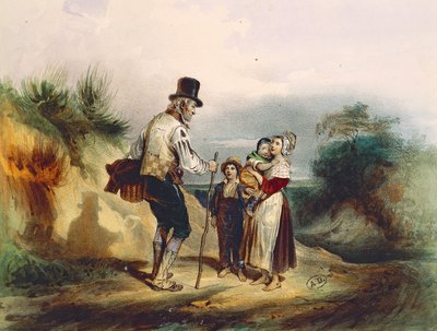 The shortcut, illustration for Les Miserables by Victor Hugo by Ernest (after) Grenier