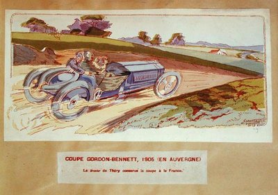 The Richard-Brasier Car Driven by Leon Thery During the Gordon-Bennett Race in the Auvergne in 1905, c.1910 by Ernest (after) Montaut