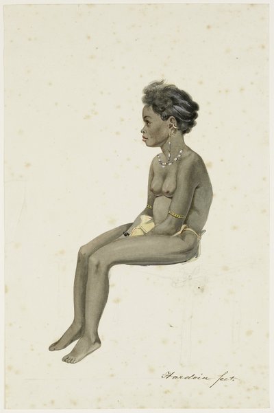 Portrait of a Daughter of the Orang Kaya (Village Chief) of Af(f)ara on the Island of Workai, Aru Islands, Southeast Moluccas by Ernest Alfred Hardouin (signed by artist)