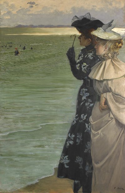 Bathing time at the seaside, 1896 by Ernest Ange Duez