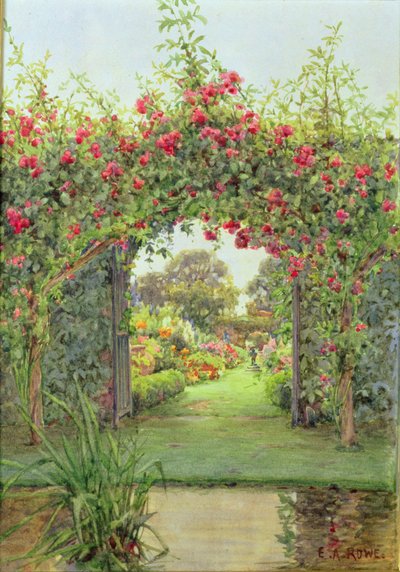 Crimson Rambler, Harleyford Manor, Marlow by Ernest Arthur Rowe