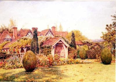 The Gardens at Great Tangley Manor near Guildford by Ernest Arthur Rowe