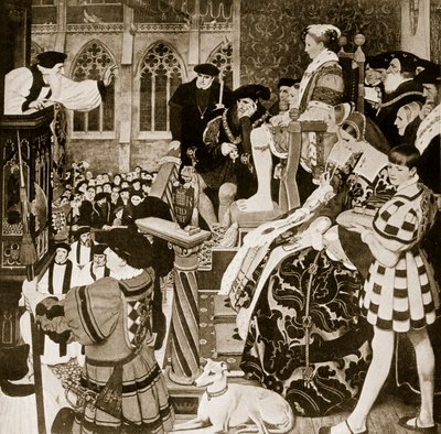 Latimer preaching before Edward VI, illustration from 