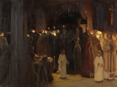 The Burial of William Canynges at Redcliffe Church by Ernest Board