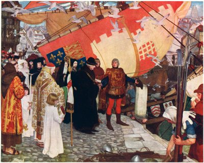 The Departure of John and Sebastian Cabot from Bristol in 1497 by Ernest Board