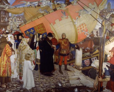 The Departure of John and Sebastian Cabot on their First Voyage of Discovery by Ernest Board